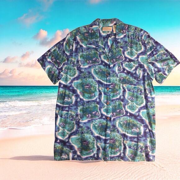 St. John's Bay Women's Size L Summer Tropical Hawaiin Button Shirt - Picture 1 of 8